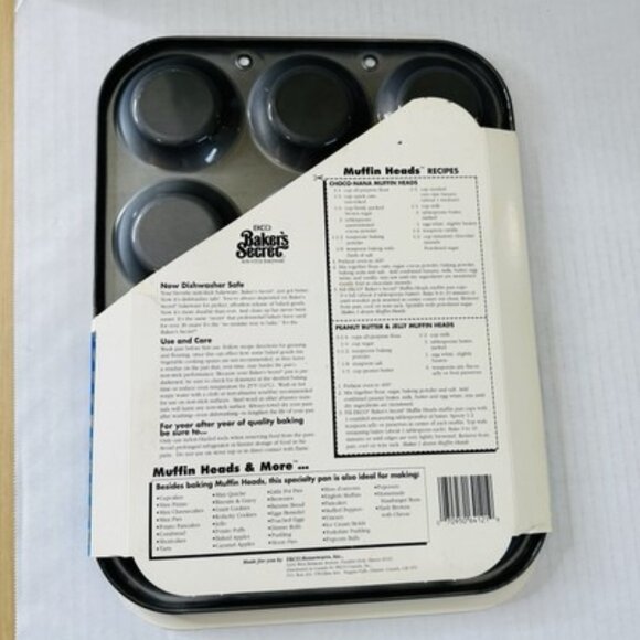 Ekco Bakers Secret Muffin Tops Bake Pan 12 Holes Tarts Mini Pizzas Tarts NEW! - Picture 6 of 9